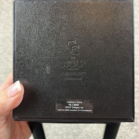 WOLF Jewelry Box Organizer Ring Earring Case LusterLoc Black Travel Case - Picture 7 of 13